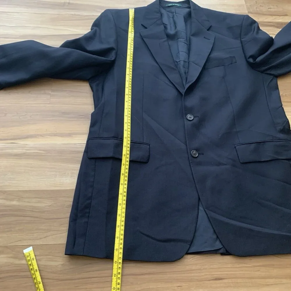 Lauren Ralph Lauren Wool 2 Button Blazer Sport Coat Jacket 42 L Midnight Blue